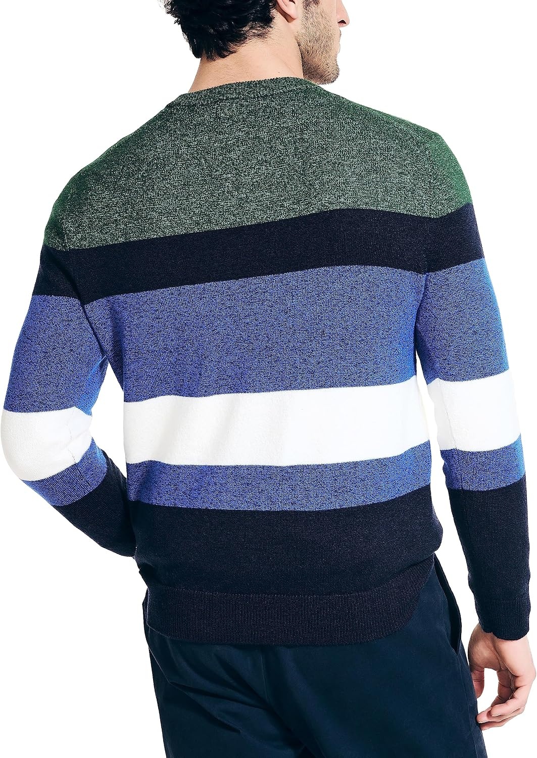 image:imageNautica Mens Nautica Sustainably Crafted Striped Textured Crewneck SweaterNavy Seas
