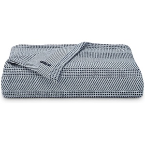 Nautica – Twin Blanket, Soft Cotton Bedding, Medium Weight for All Seasons (Chevron Light Brown, Twin)(Navy)