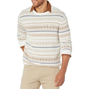Nautica Mens Nautica Fair Isle Crewneck Sweater(Marshmallow)