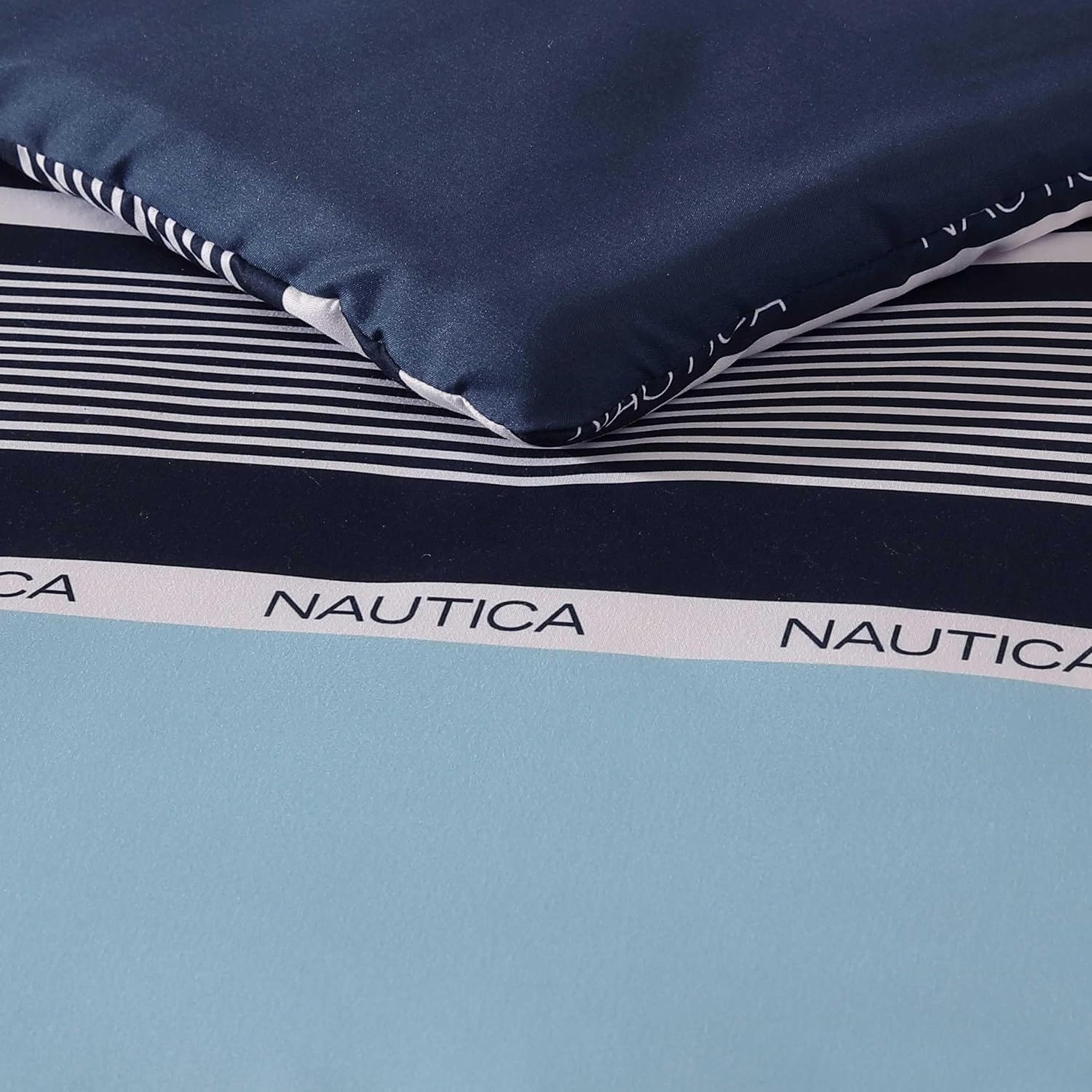 image:imageNautica TwinTwin XL Comforter Set Cotton Bedding with Matching Sham Patchwork Print Bed Set Medium Weight for Year Round Use Dorm Essentials Mason BlueElliot Blue