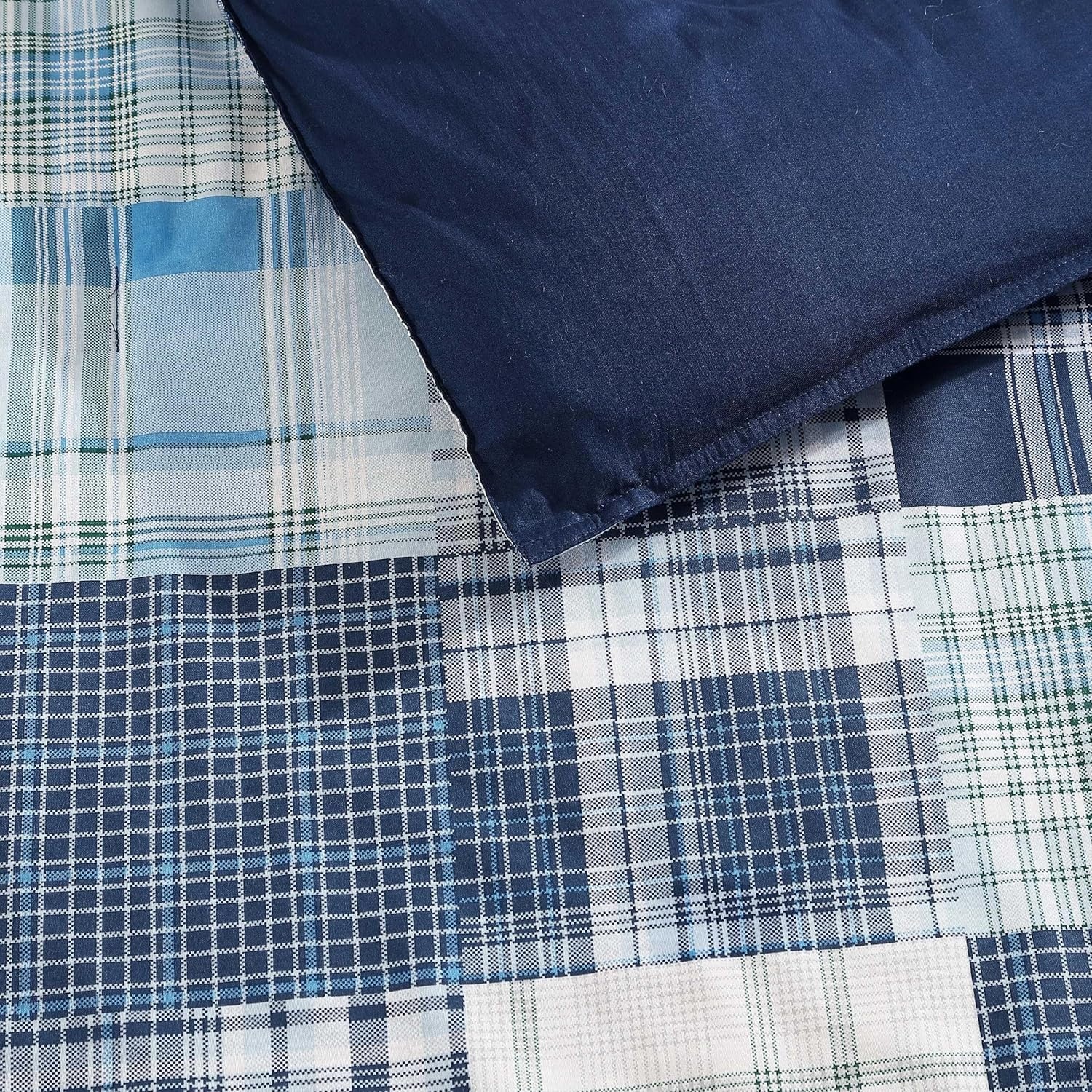 image:imageNautica TwinTwin XL Comforter Set Cotton Bedding with Matching Sham Patchwork Print Bed Set Medium Weight for Year Round Use Dorm Essentials Mason BlueMason Blue