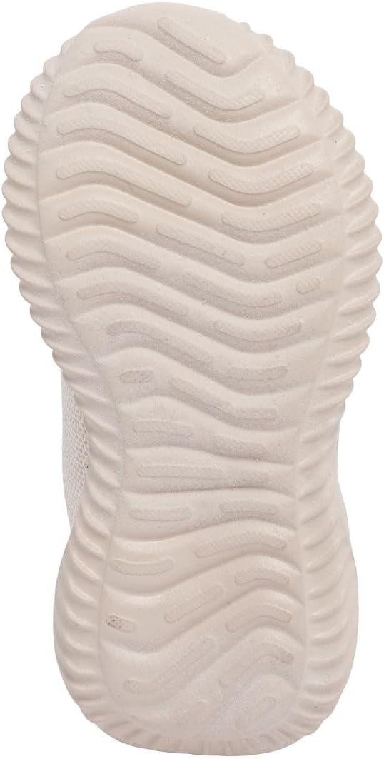image:imageNautica Girls Toddler Knit SlipOn Sneakers with Max Comfort Sole Bungee Closure Tennis Running Shoes for School and Play ToddlerLittle KidBone Tan Pink