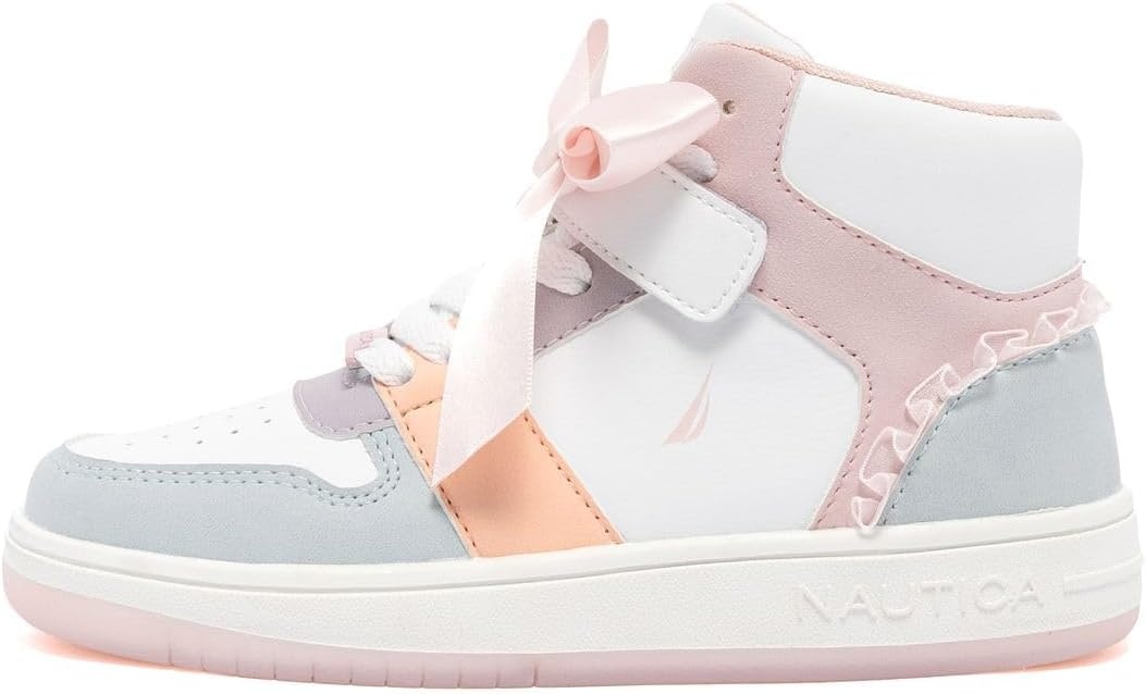 image:imageNautica Kids Boys and Girls High Top Shoe Casual Fashion Basketball Boot Sneakers Big KidLittle Kid Sizes HorizonBlush Pastel