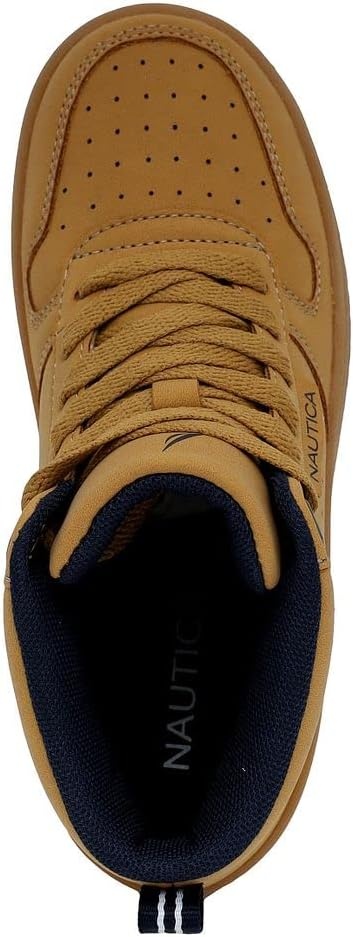 image:imageNautica Kids Boys and Girls High Top Shoe Casual Fashion Basketball Boot Sneakers Big KidLittle Kid Sizes HorizonHoney Gum