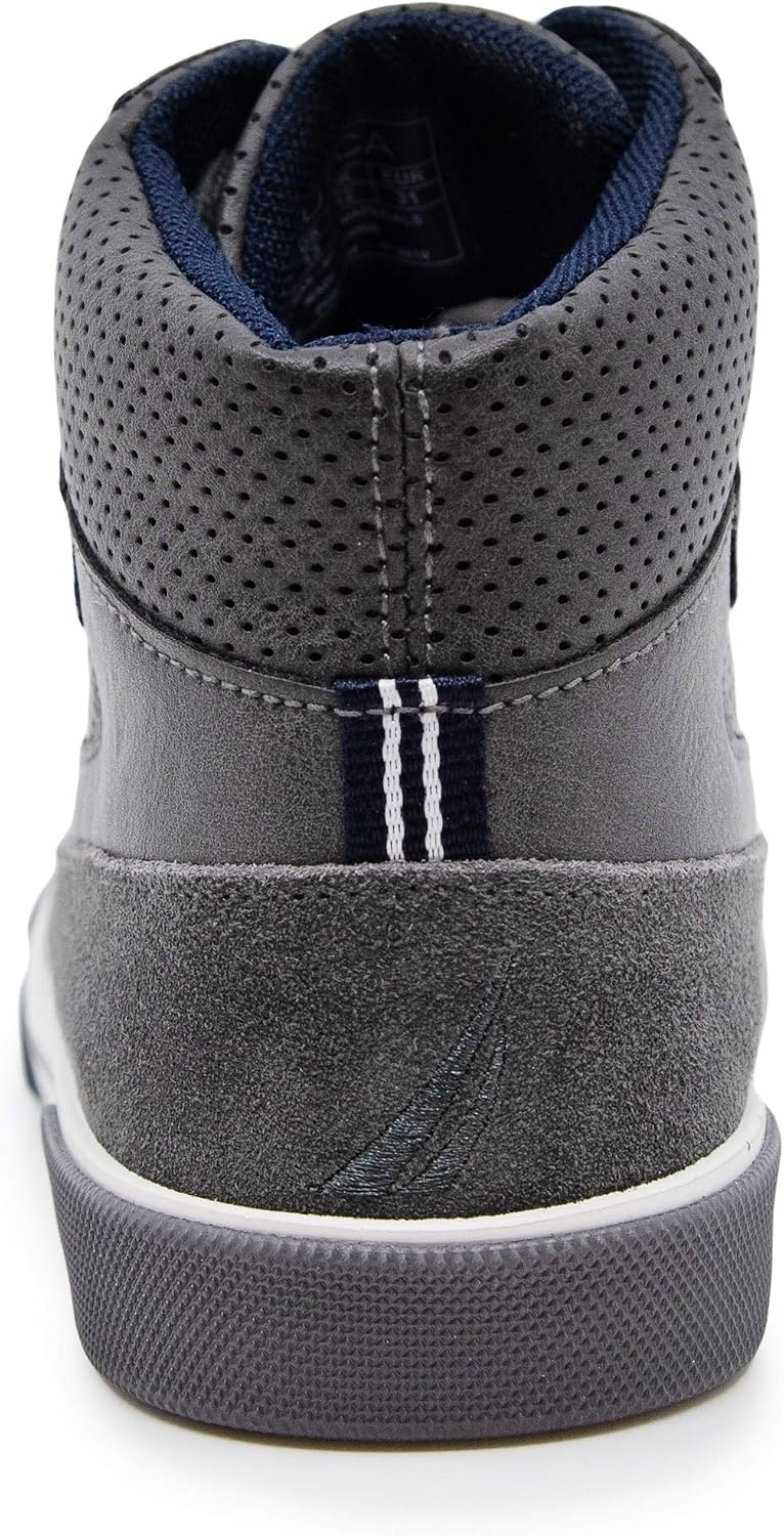 image:imageNautica Kids Boys and Girls High Top Shoe Casual Fashion Basketball Boot Sneakers Big KidLittle Kid Sizes HorizonStorm Grey