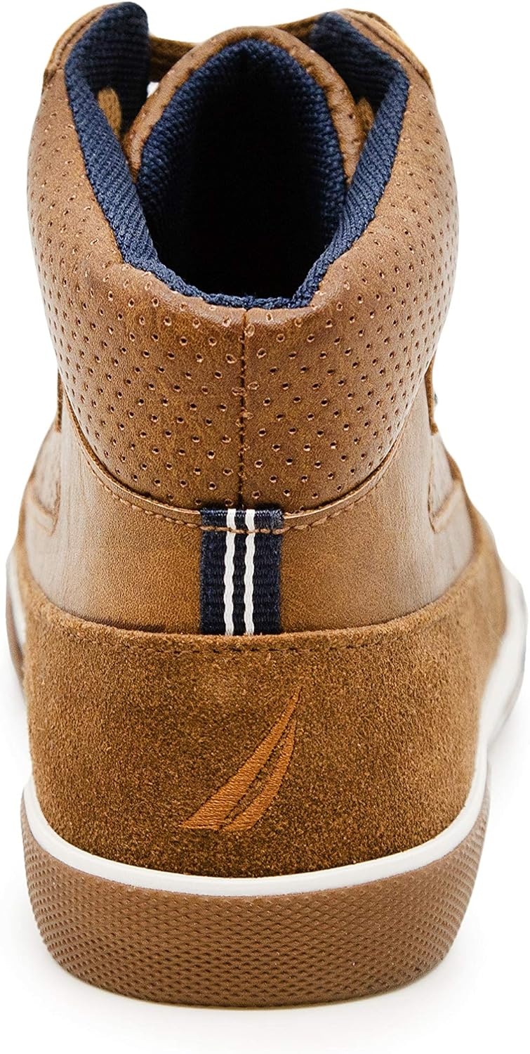 image:imageNautica Kids Boys and Girls High Top Shoe Casual Fashion Basketball Boot Sneakers Big KidLittle Kid Sizes HorizonTan