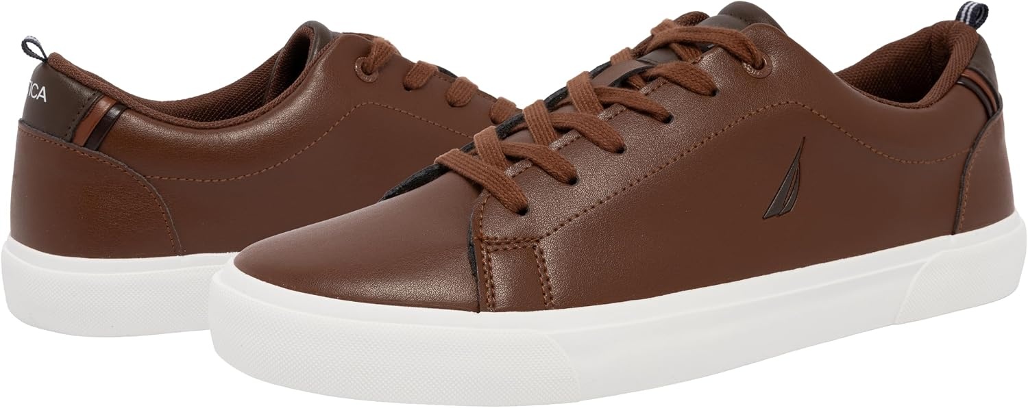 image:imageNautica Mens Casual Shoe Classic LaceUp Low Top Loafer Fashion Sneaker in Medium amp Wide Width SizesCognac