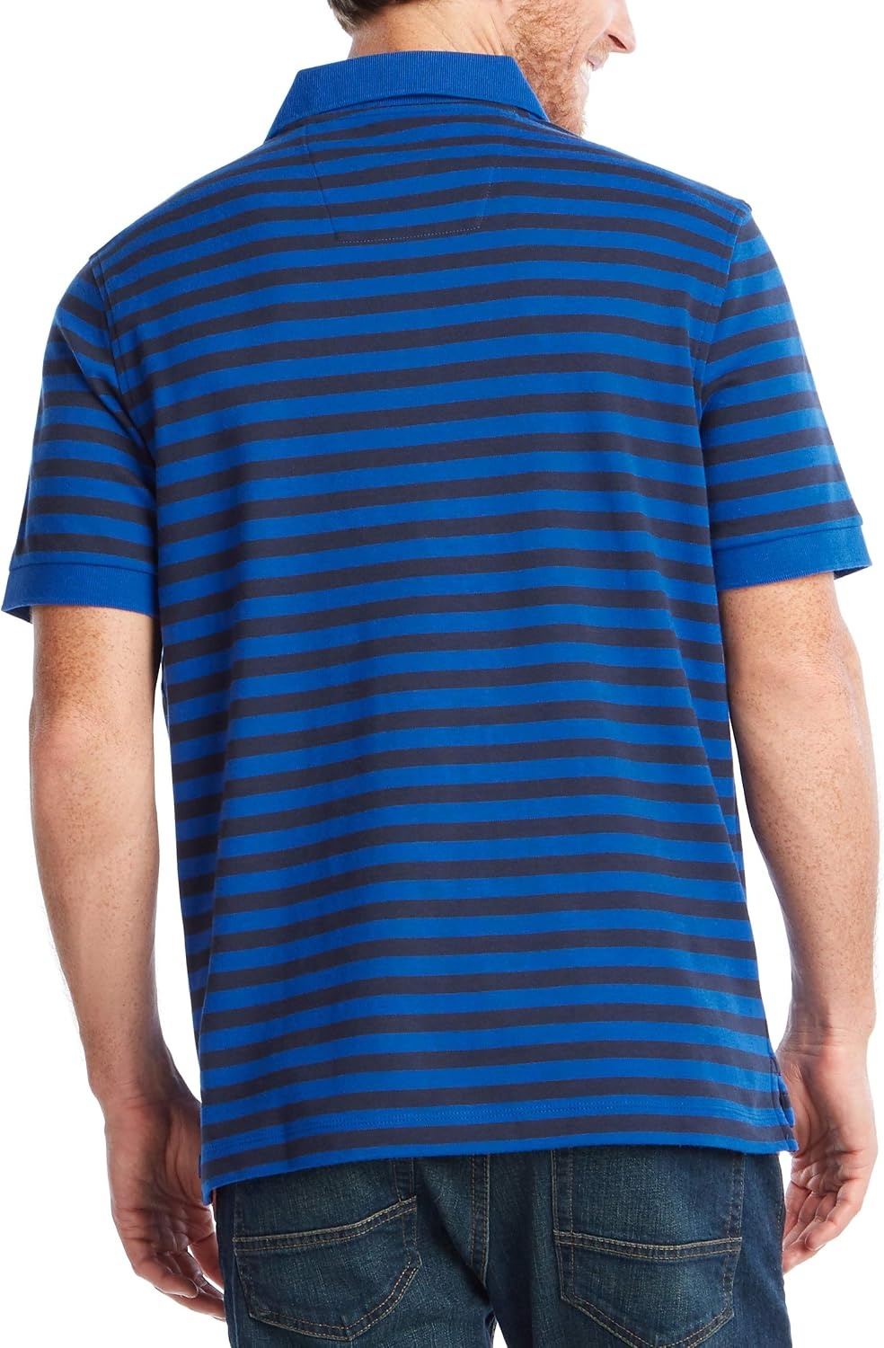 image:imageNautica Mens Classic Fit 100 Cotton Soft Short Sleeve Stripe Polo ShirtBright Cobalt