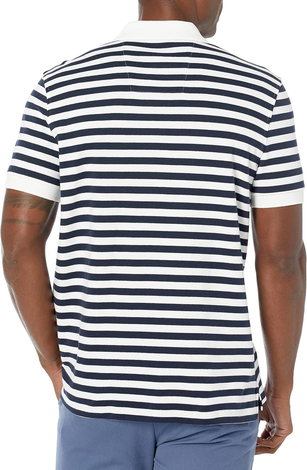 image:imageNautica Mens Classic Fit 100 Cotton Soft Short Sleeve Stripe Polo ShirtBright White