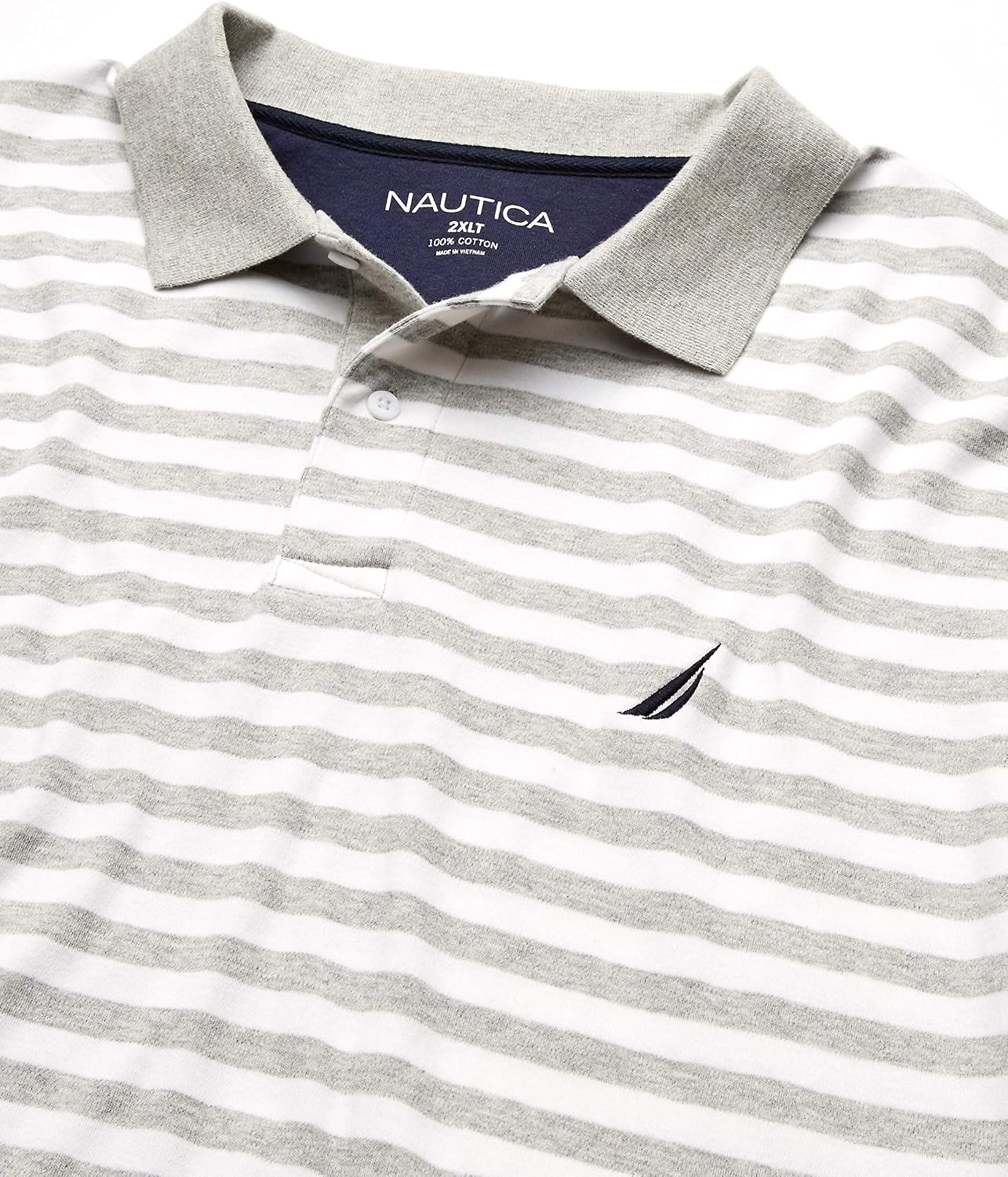 image:imageNautica Mens Classic Fit 100 Cotton Soft Short Sleeve Stripe Polo ShirtGrey Heather