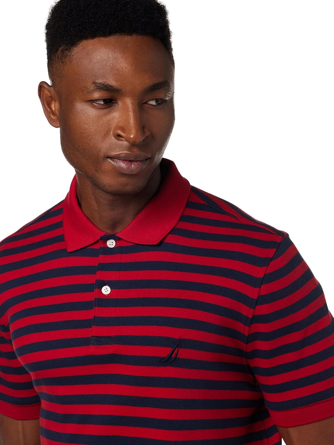 image:imageNautica Mens Classic Fit 100 Cotton Soft Short Sleeve Stripe Polo ShirtNautica Red