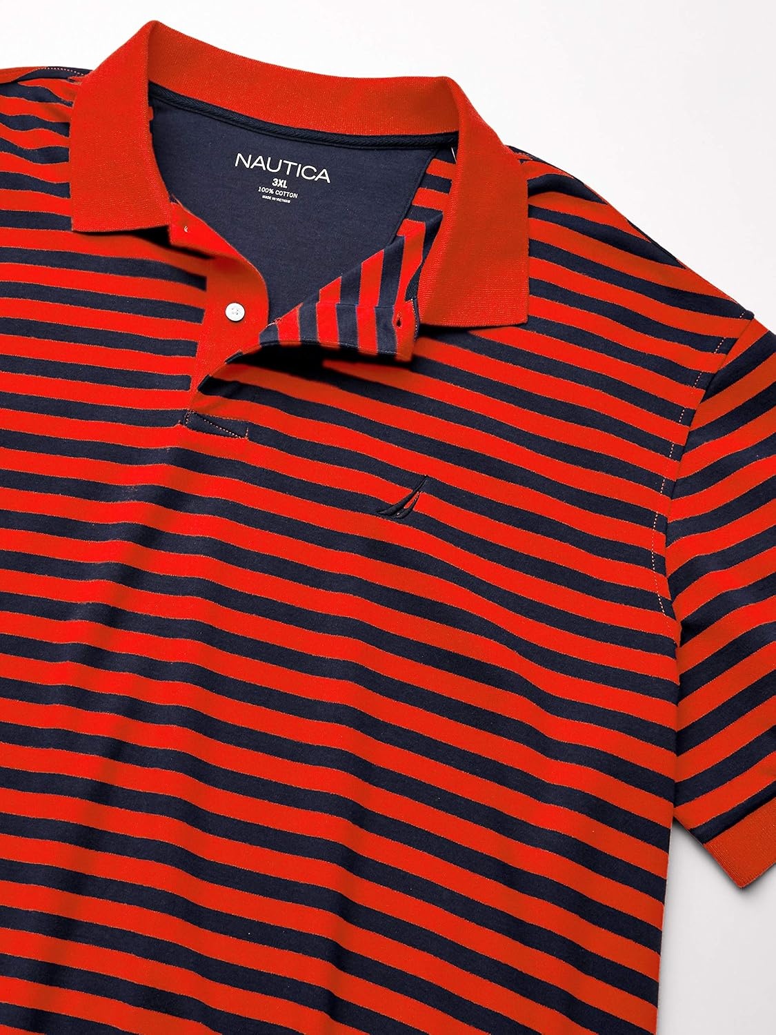 image:imageNautica Mens Classic Fit 100 Cotton Soft Short Sleeve Stripe Polo ShirtOrange Poppy