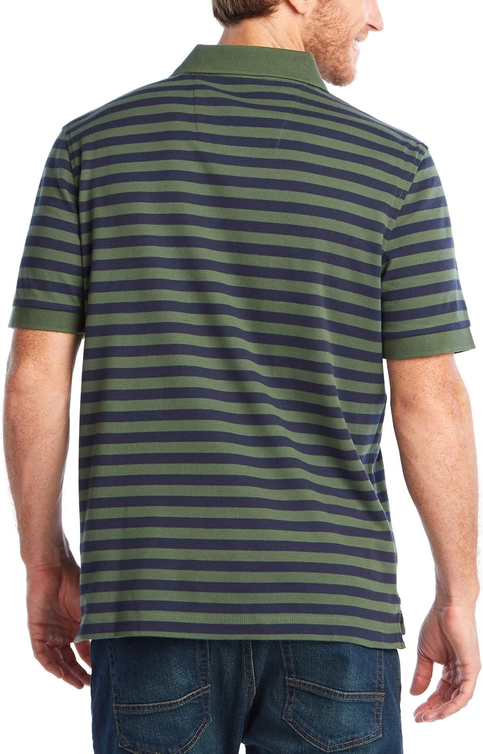 image:imageNautica Mens Classic Fit 100 Cotton Soft Short Sleeve Stripe Polo ShirtPine Forest