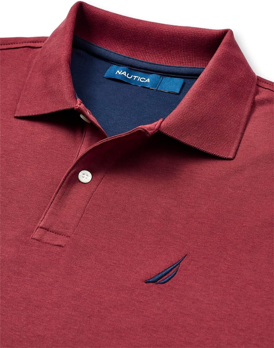 image:imageNautica Mens Classic Fit Short Sleeve Dual Tipped Collar Polo ShirtBarolo Solid