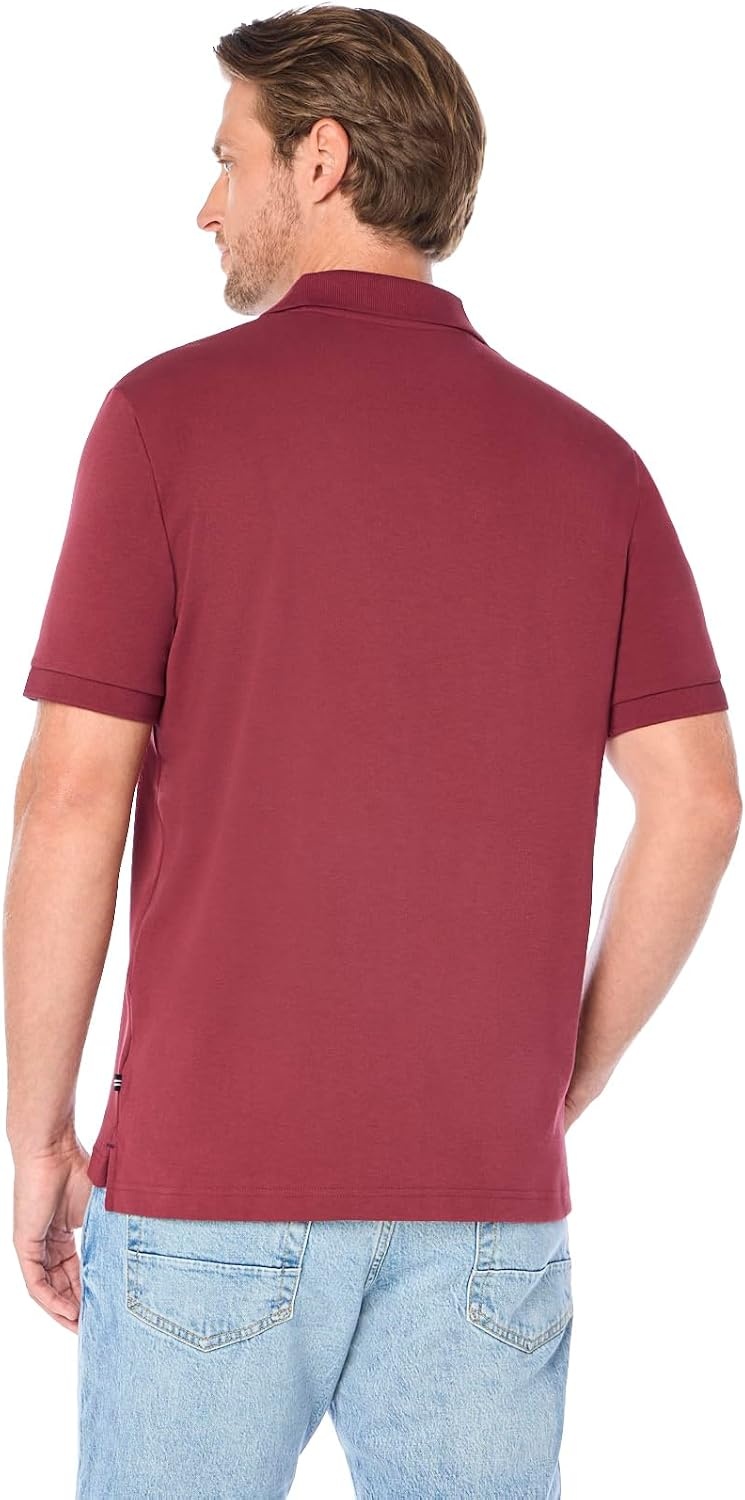 image:imageNautica Mens Classic Fit Short Sleeve Dual Tipped Collar Polo ShirtBarolo Solid