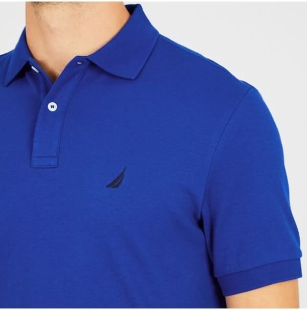 image:imageNautica Mens Classic Fit Short Sleeve Dual Tipped Collar Polo ShirtBright Cobalt