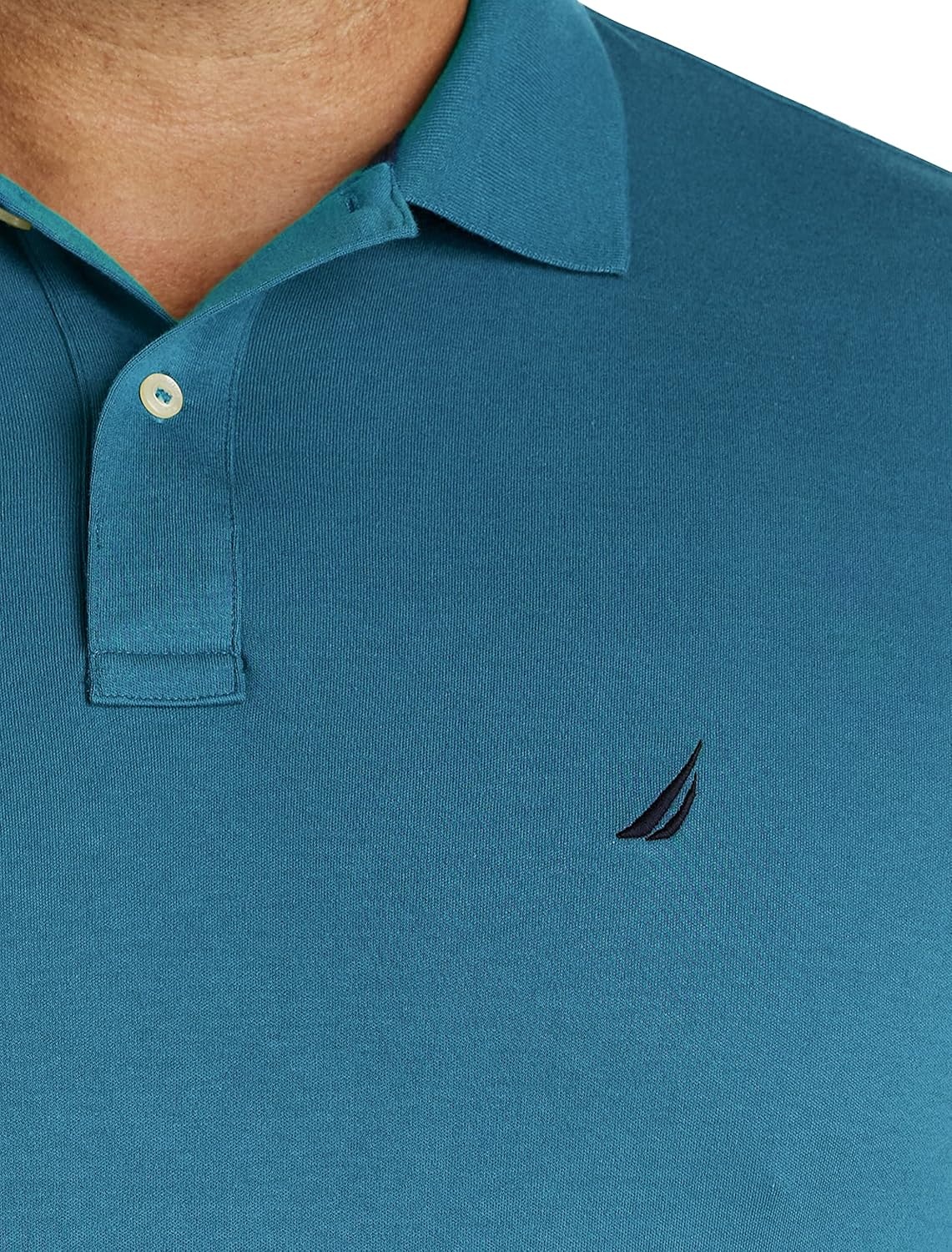 image:imageNautica Mens Classic Fit Short Sleeve Dual Tipped Collar Polo ShirtCargo Blue
