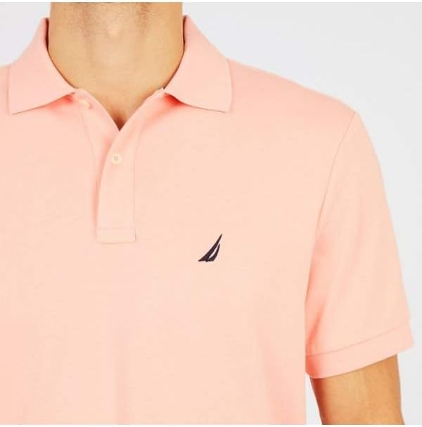image:imageNautica Mens Classic Fit Short Sleeve Dual Tipped Collar Polo ShirtCoral Sands