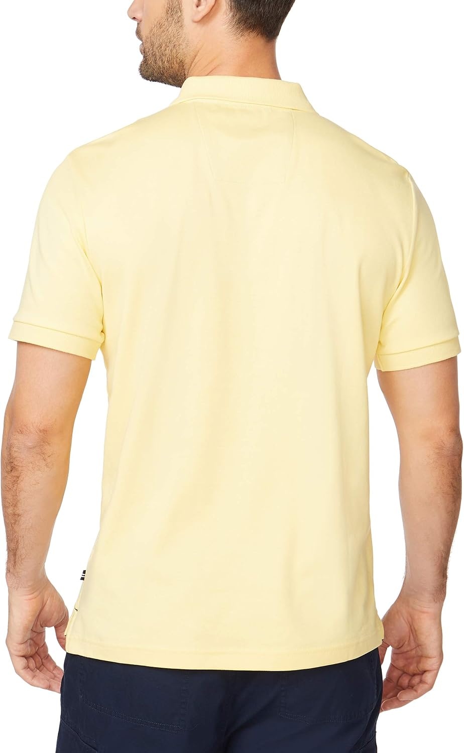 image:imageNautica Mens Classic Fit Short Sleeve Dual Tipped Collar Polo ShirtCorn Solid