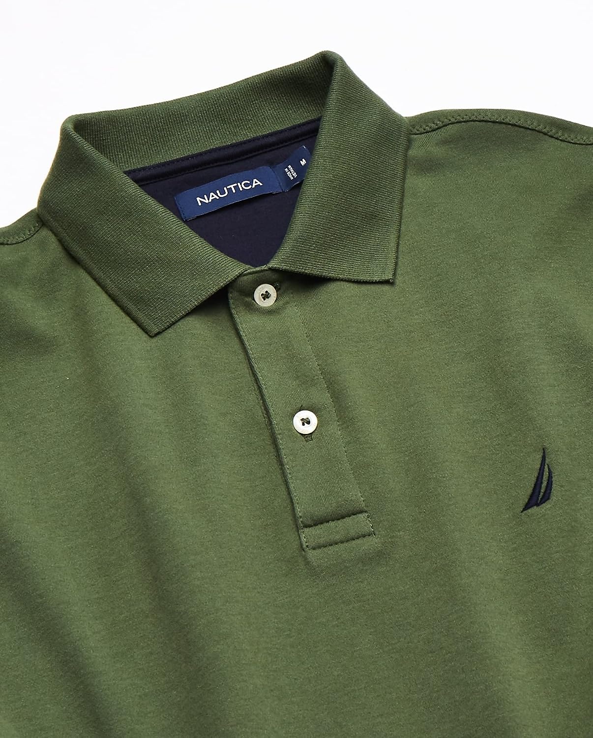 image:imageNautica Mens Classic Fit Short Sleeve Dual Tipped Collar Polo ShirtDark Green