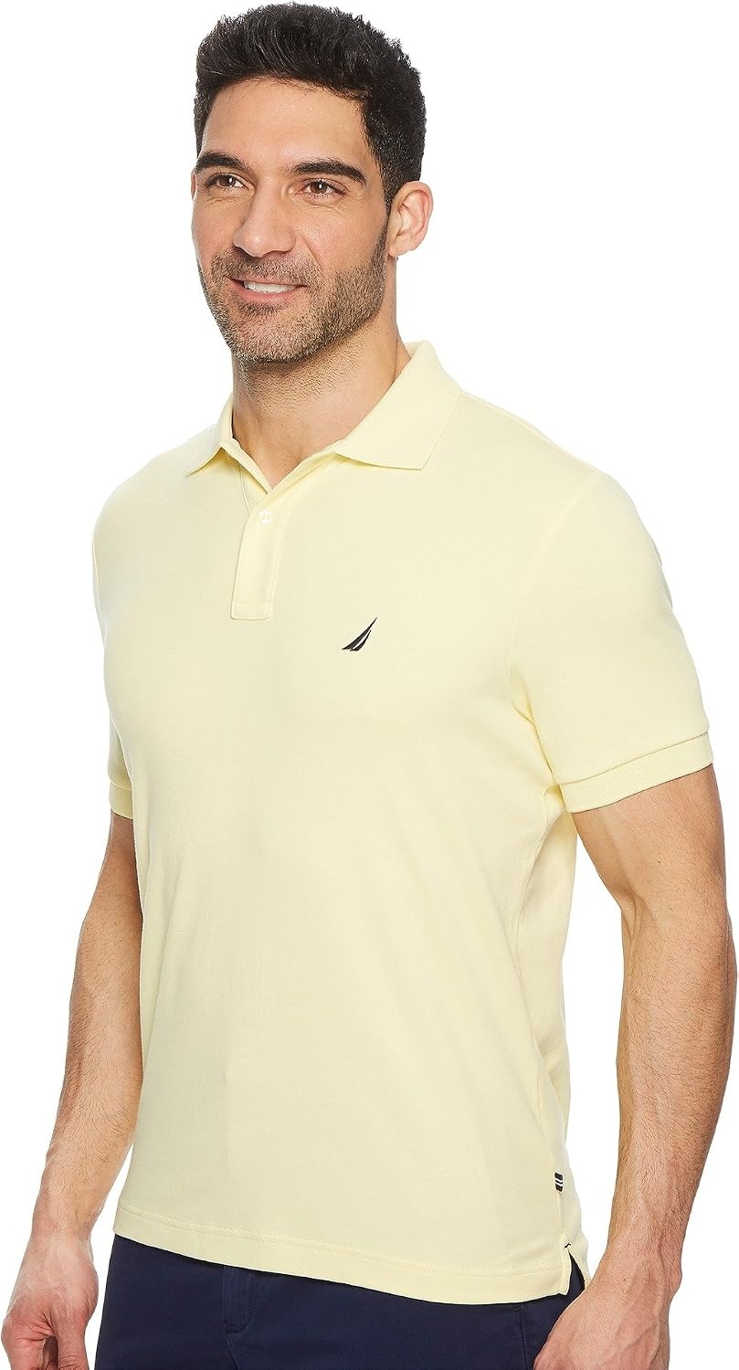 image:imageNautica Mens Classic Fit Short Sleeve Dual Tipped Collar Polo ShirtFrench Vanilla