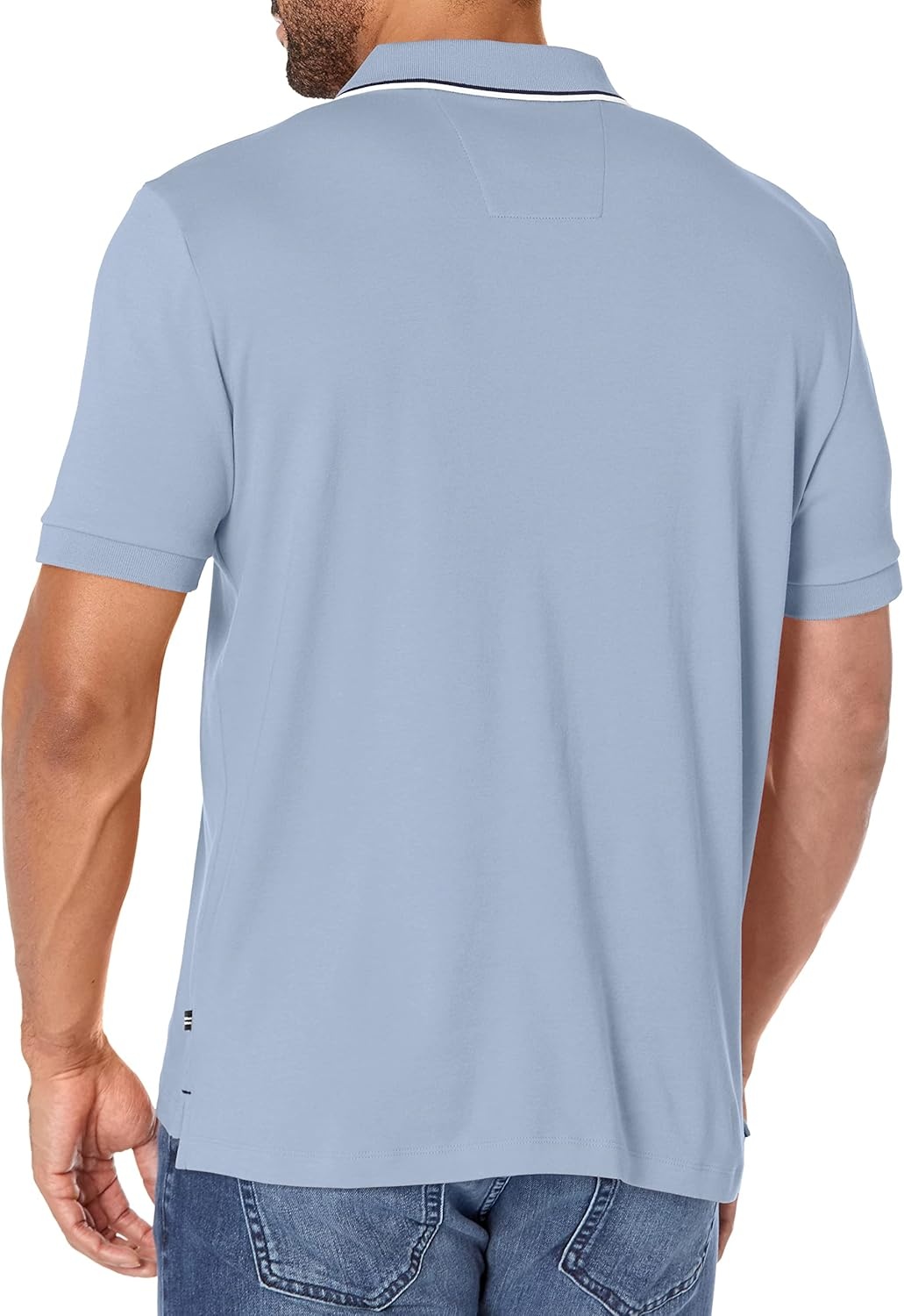 image:imageNautica Mens Classic Fit Short Sleeve Dual Tipped Collar Polo ShirtLake City Blue