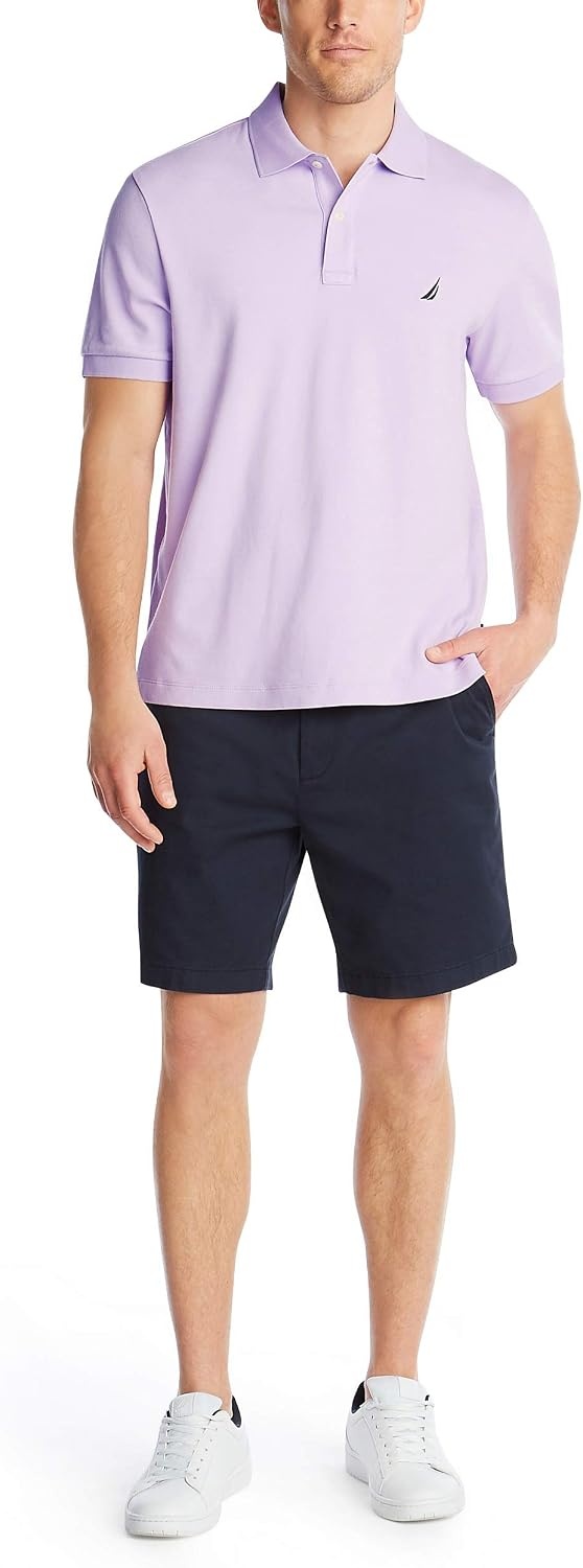 image:imageNautica Mens Classic Fit Short Sleeve Dual Tipped Collar Polo ShirtLavendula