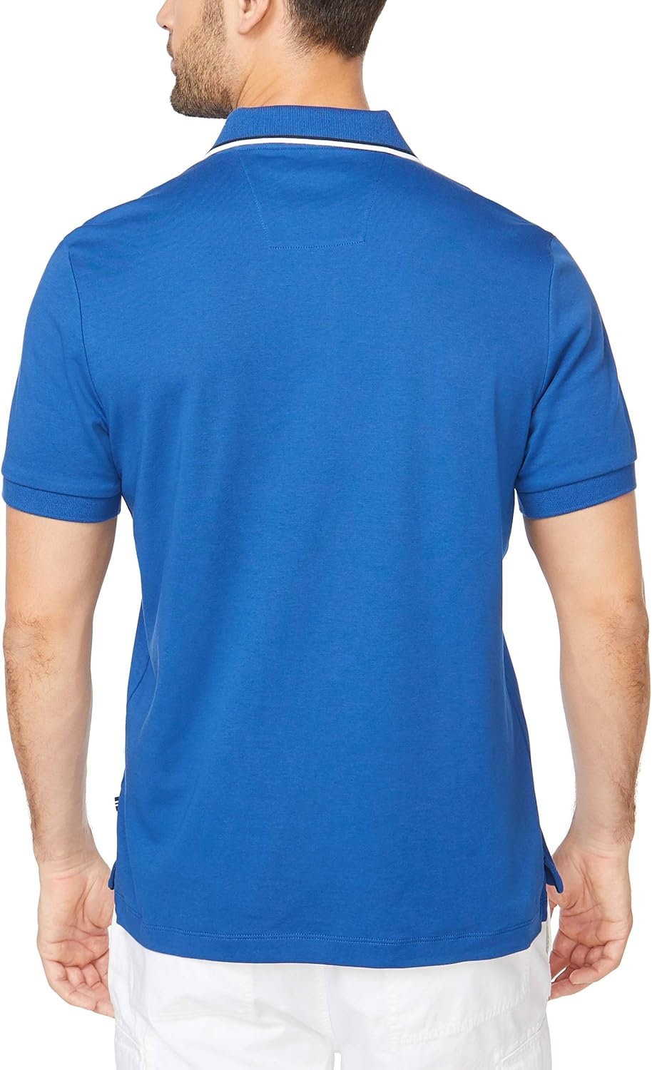 image:imageNautica Mens Classic Fit Short Sleeve Dual Tipped Collar Polo ShirtMonaco Blue