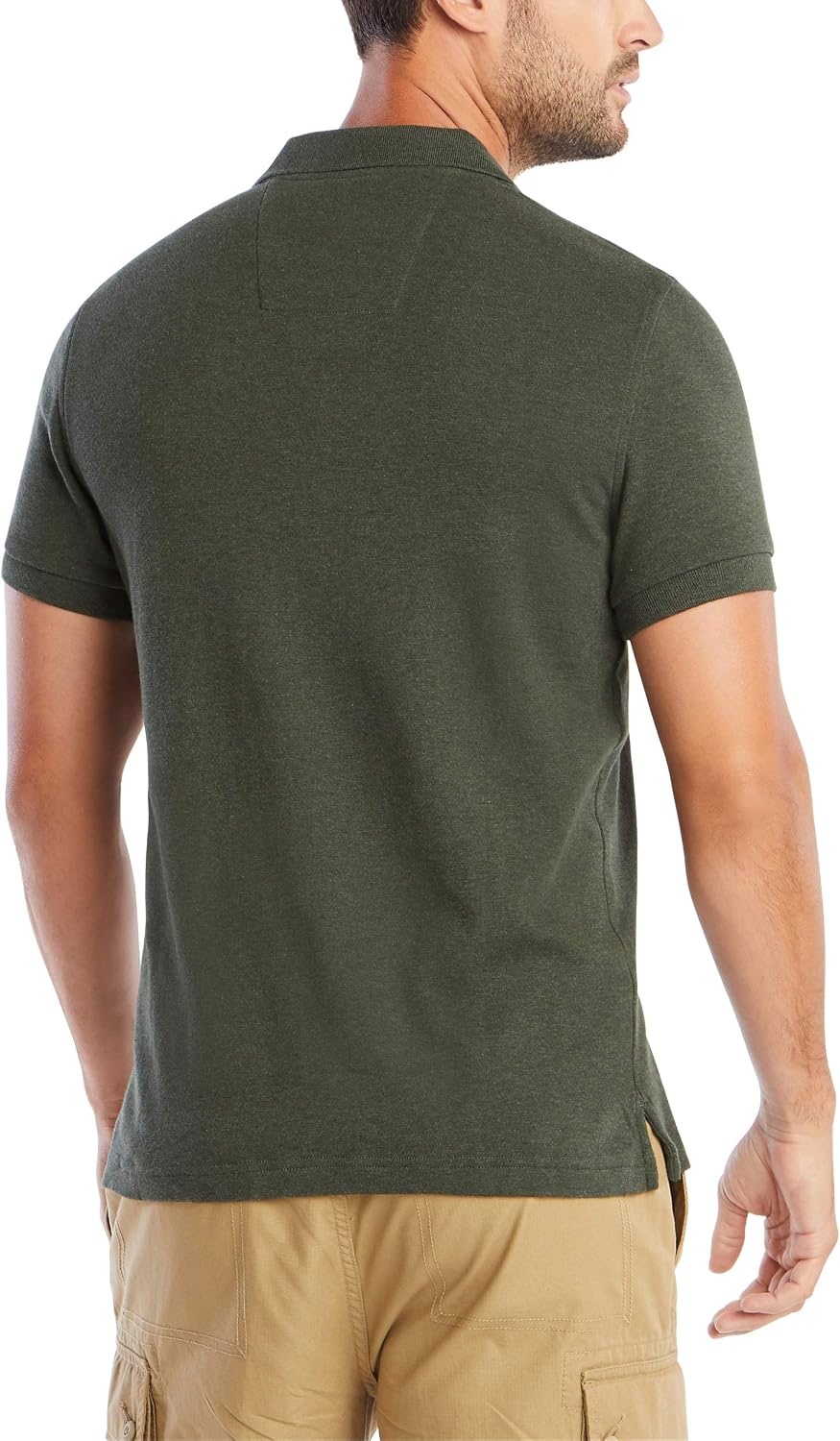 image:imageNautica Mens Classic Fit Short Sleeve Dual Tipped Collar Polo ShirtMoss Heather
