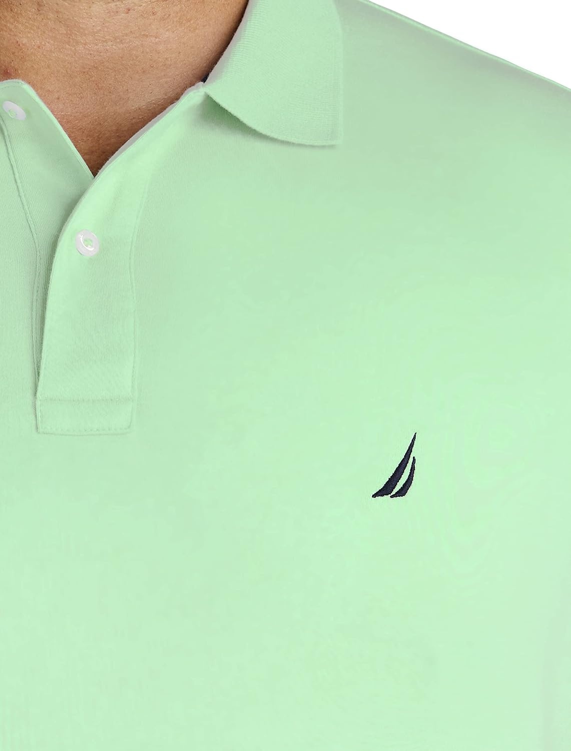image:imageNautica Mens Classic Fit Short Sleeve Dual Tipped Collar Polo ShirtNew Ash Green
