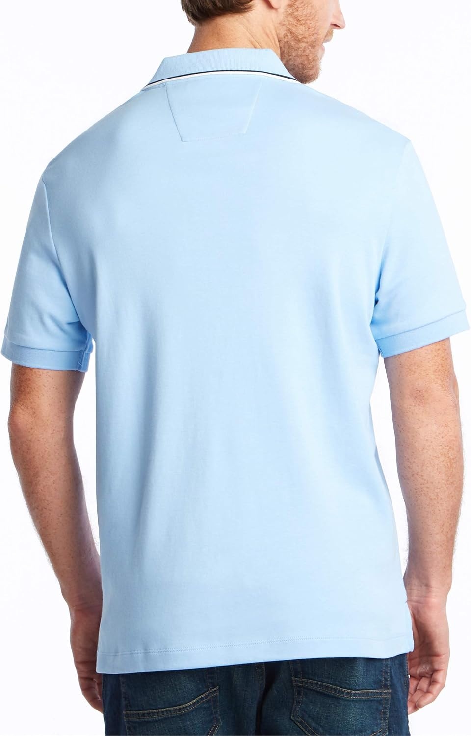image:imageNautica Mens Classic Fit Short Sleeve Dual Tipped Collar Polo ShirtNoon Blue 2