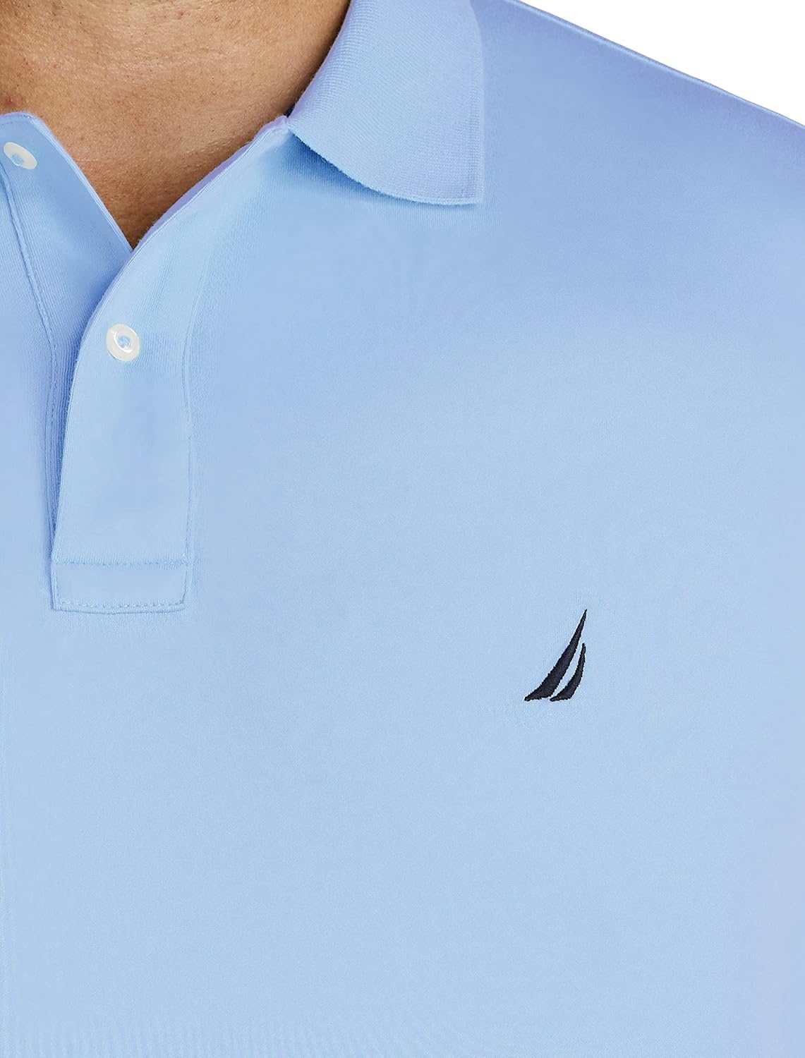 image:imageNautica Mens Classic Fit Short Sleeve Dual Tipped Collar Polo ShirtNoon Blue