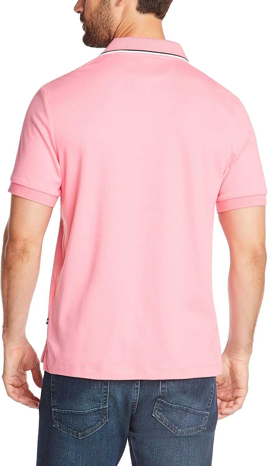 image:imageNautica Mens Classic Fit Short Sleeve Dual Tipped Collar Polo ShirtPink