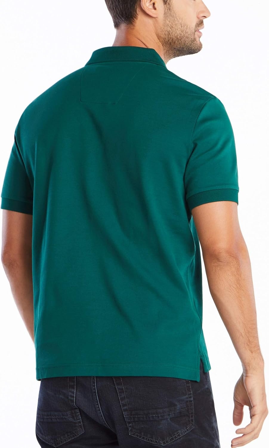 image:imageNautica Mens Classic Fit Short Sleeve Dual Tipped Collar Polo ShirtTidal Green Solid