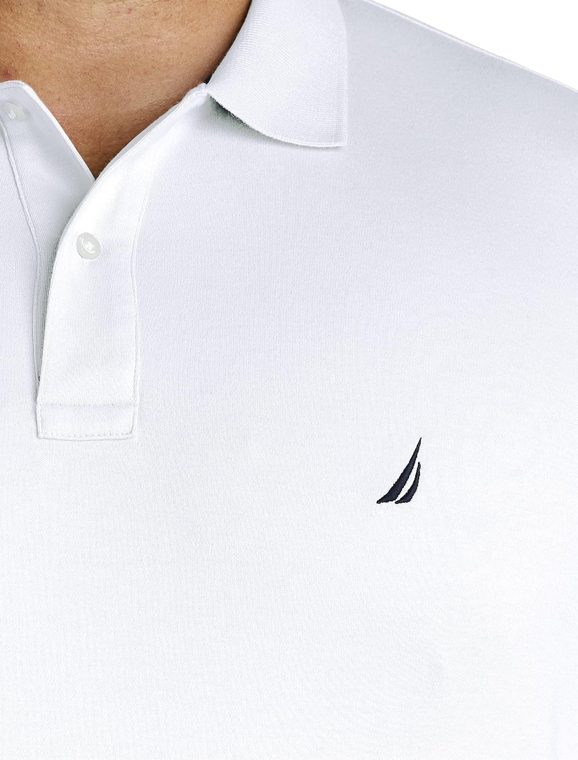 image:imageNautica Mens Classic Fit Short Sleeve Dual Tipped Collar Polo ShirtWhite