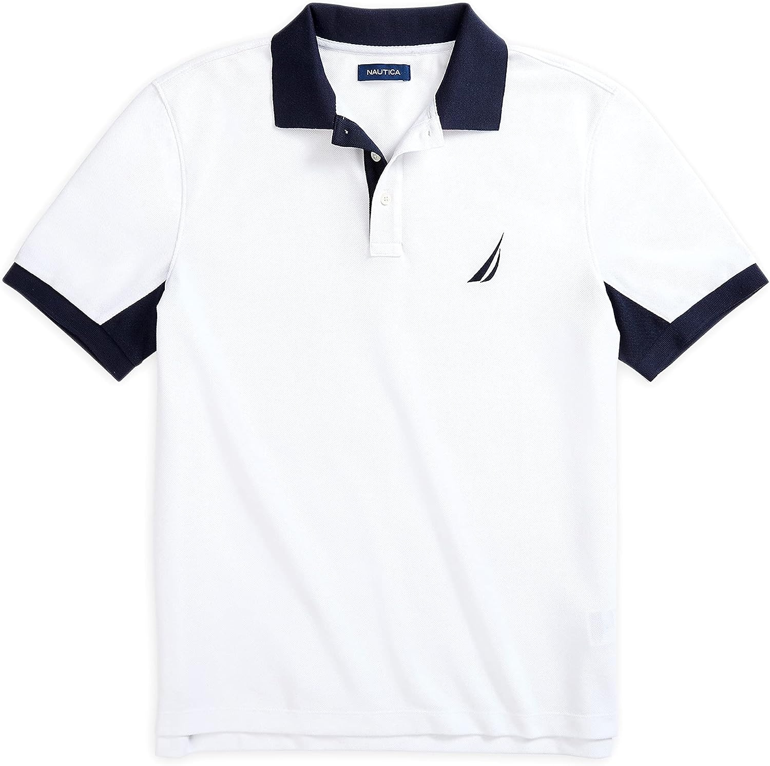 image:imageNautica Mens Classic Fit Short Sleeve Performance Pique Polo ShirtBright White