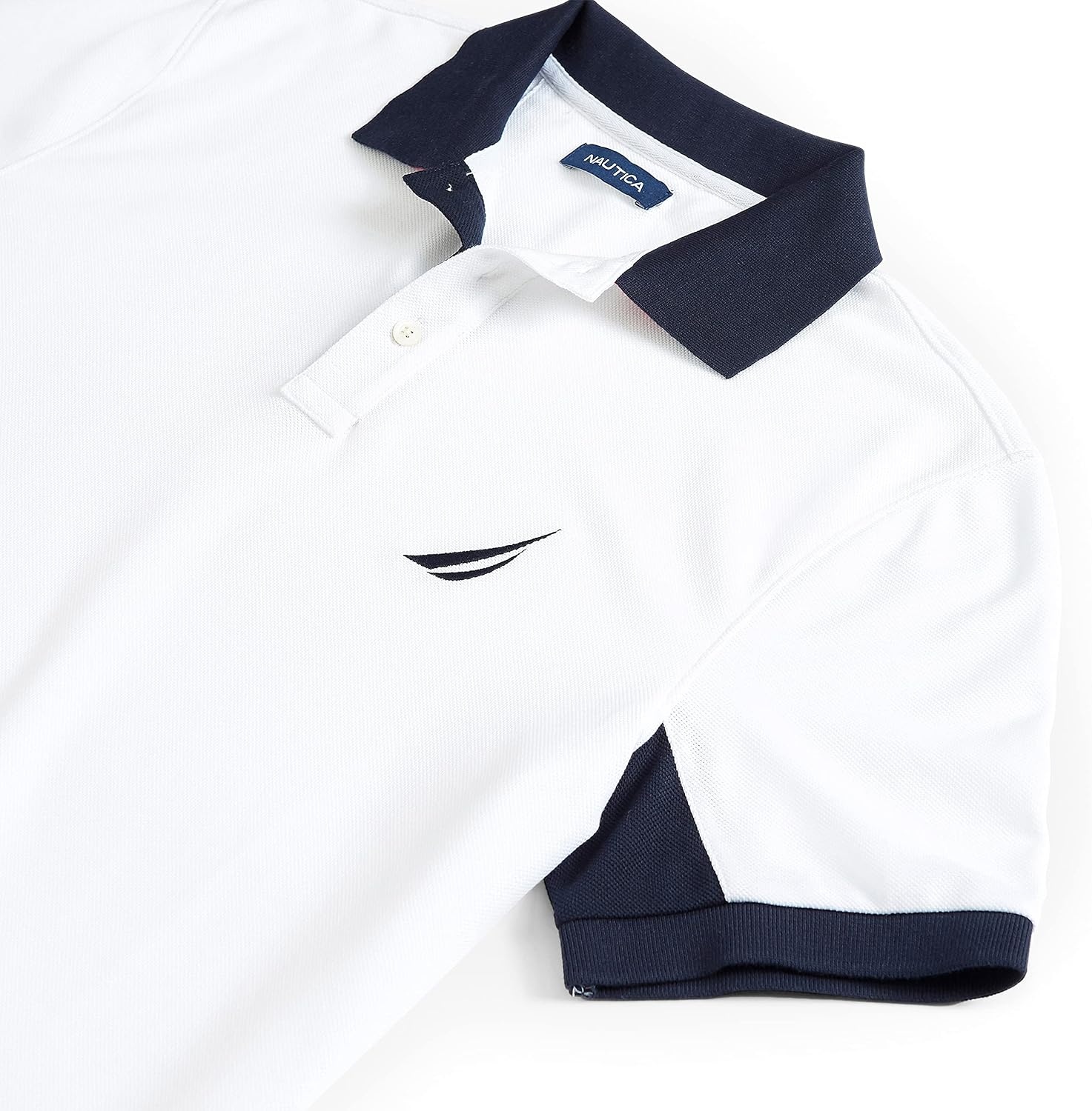 image:imageNautica Mens Classic Fit Short Sleeve Performance Pique Polo ShirtBright White