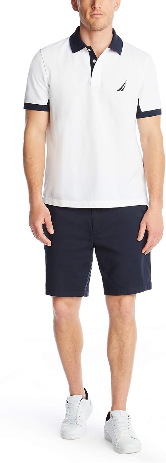 image:imageNautica Mens Classic Fit Short Sleeve Performance Pique Polo ShirtBright White