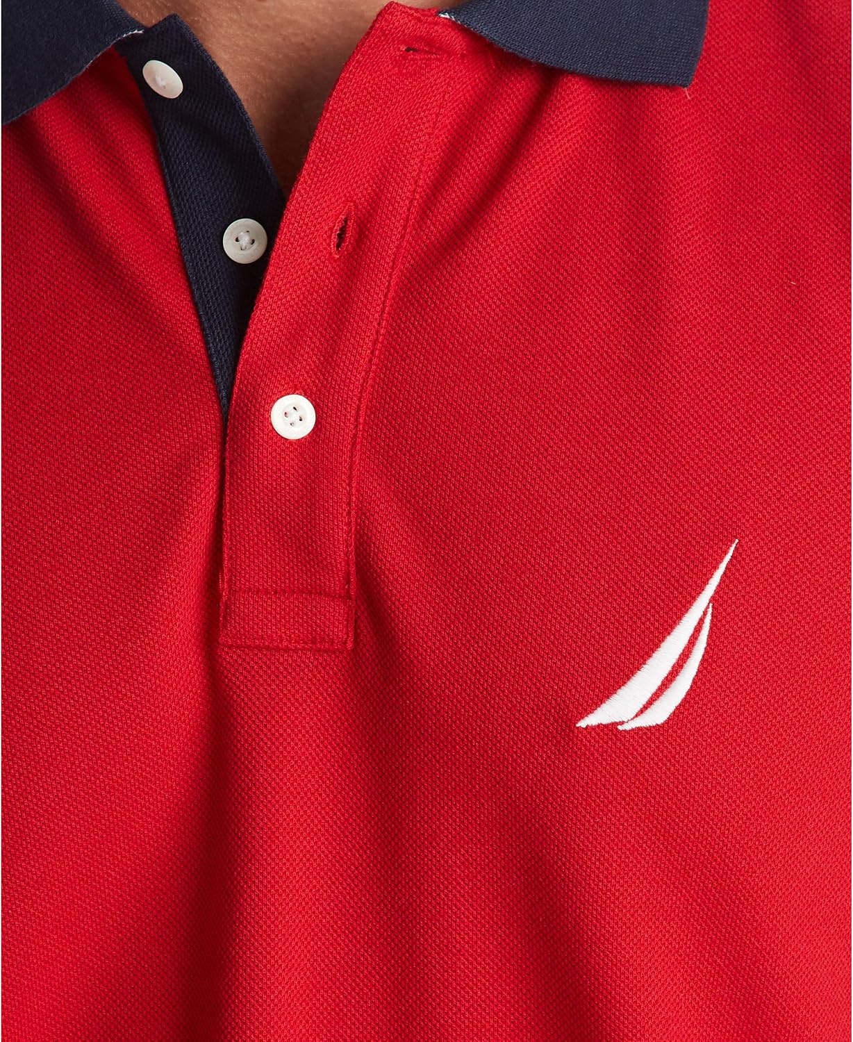 image:imageNautica Mens Classic Fit Short Sleeve Performance Pique Polo ShirtNautica Red