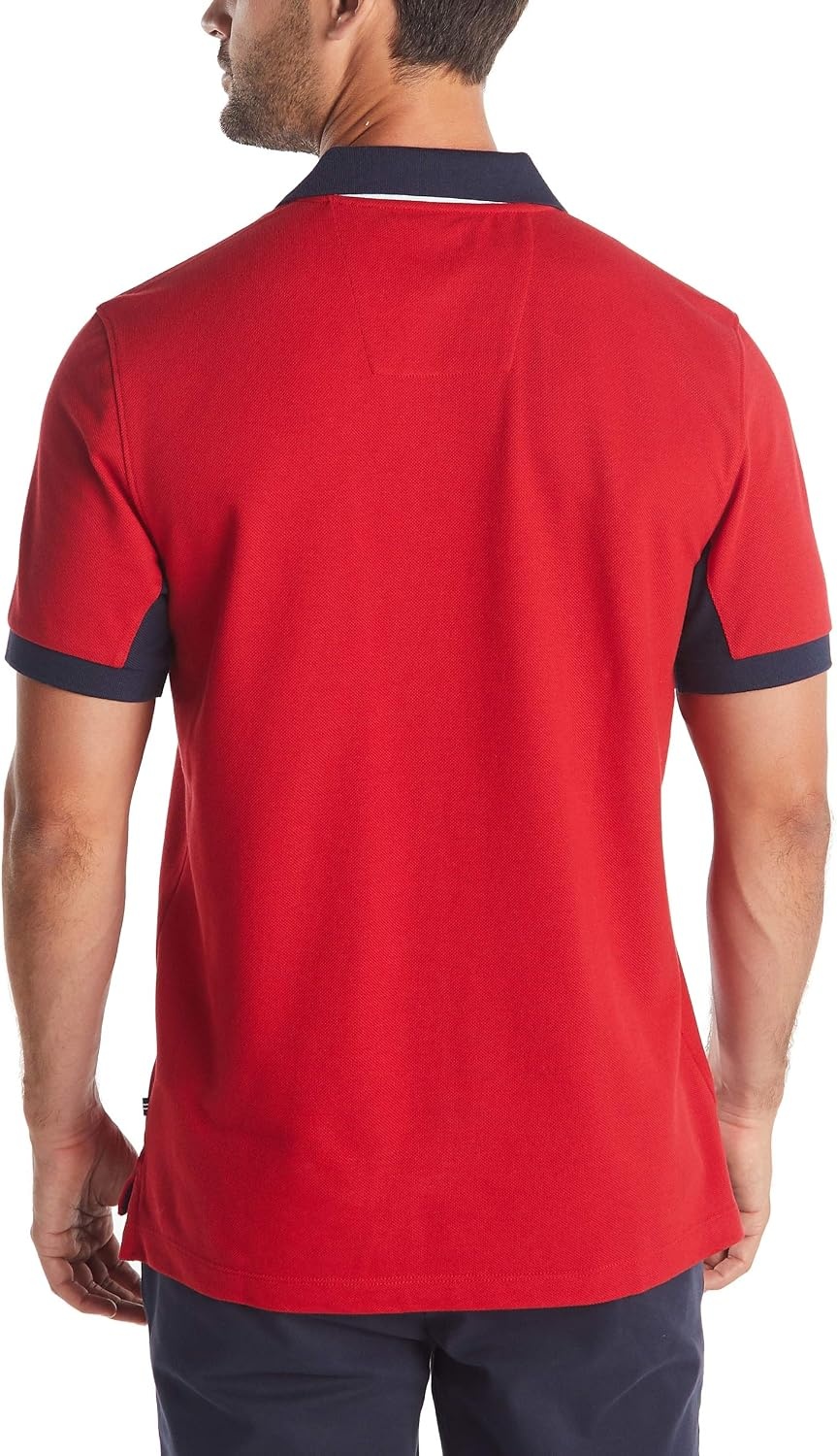 image:imageNautica Mens Classic Fit Short Sleeve Performance Pique Polo ShirtNautica Red