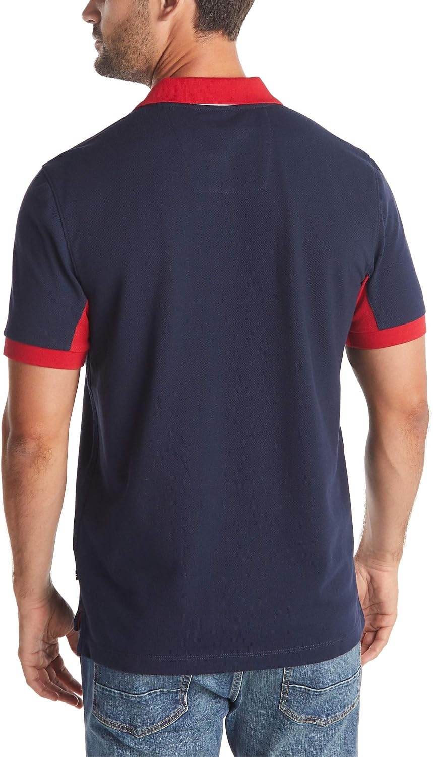 image:imageNautica Mens Classic Fit Short Sleeve Performance Pique Polo ShirtNavy