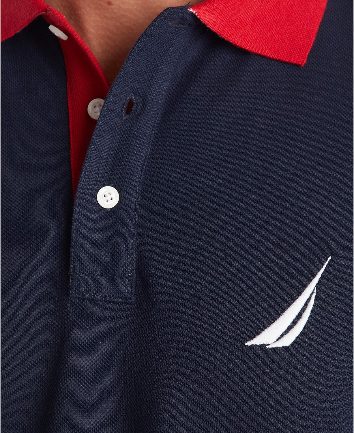 image:imageNautica Mens Classic Fit Short Sleeve Performance Pique Polo ShirtNavy