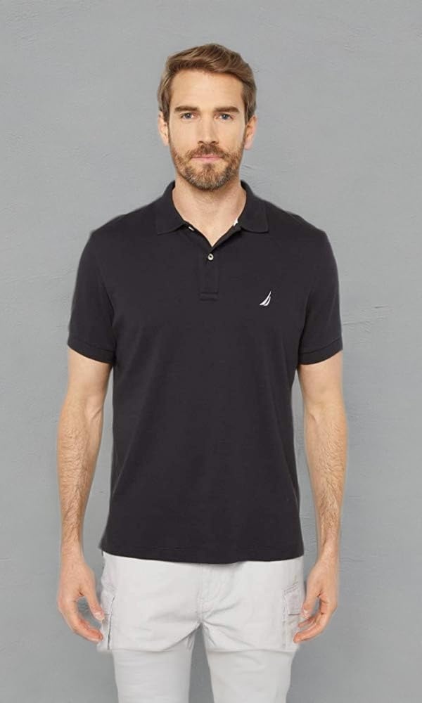 image:imageNautica Mens Classic Fit Short Sleeve Solid Soft Cotton Polo ShirtBlack