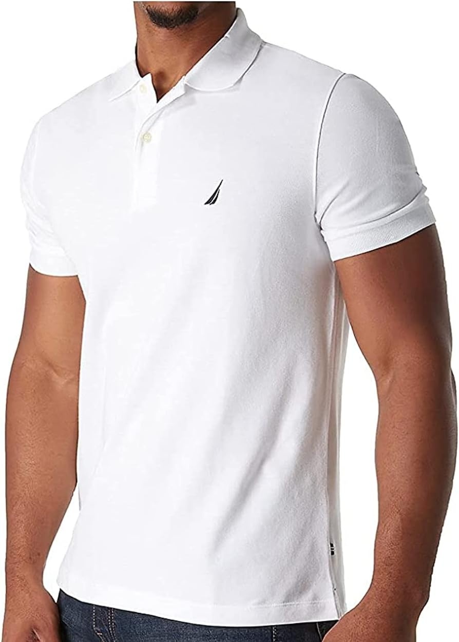 image:imageNautica Mens Classic Fit Short Sleeve Solid Soft Cotton Polo ShirtWhite