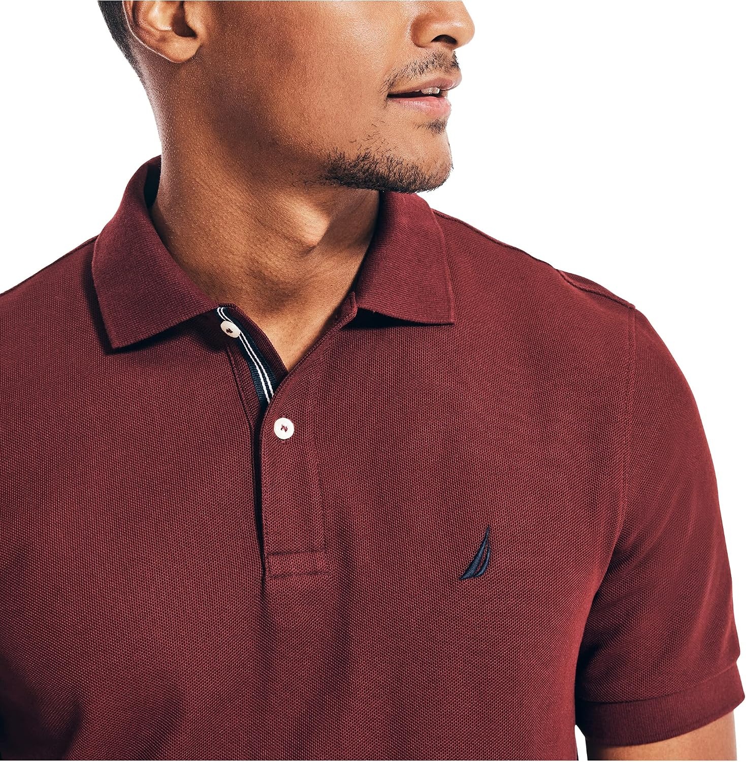 image:imageNautica Mens Classic Short Sleeve Solid Performance Deck Polo ShirtRoyal Burgundy