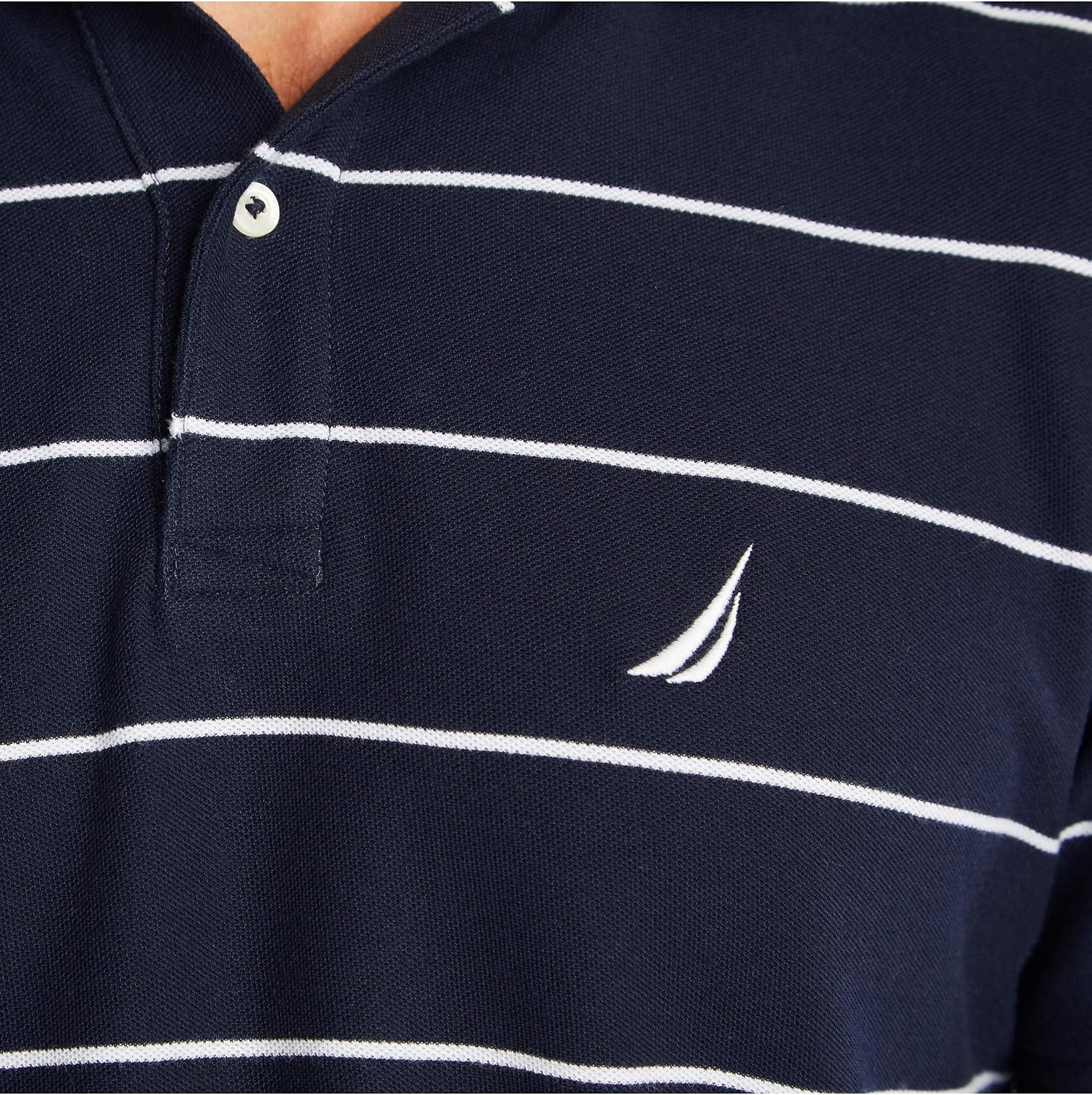 image:imageNautica Mens Classic Short Sleeve Striped Polo T ShirtNavy