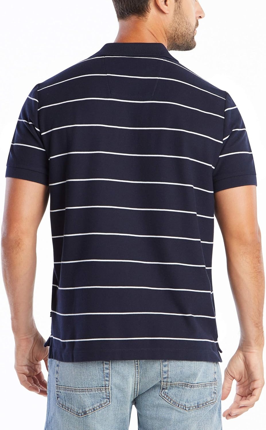 image:imageNautica Mens Classic Short Sleeve Striped Polo T ShirtNavy