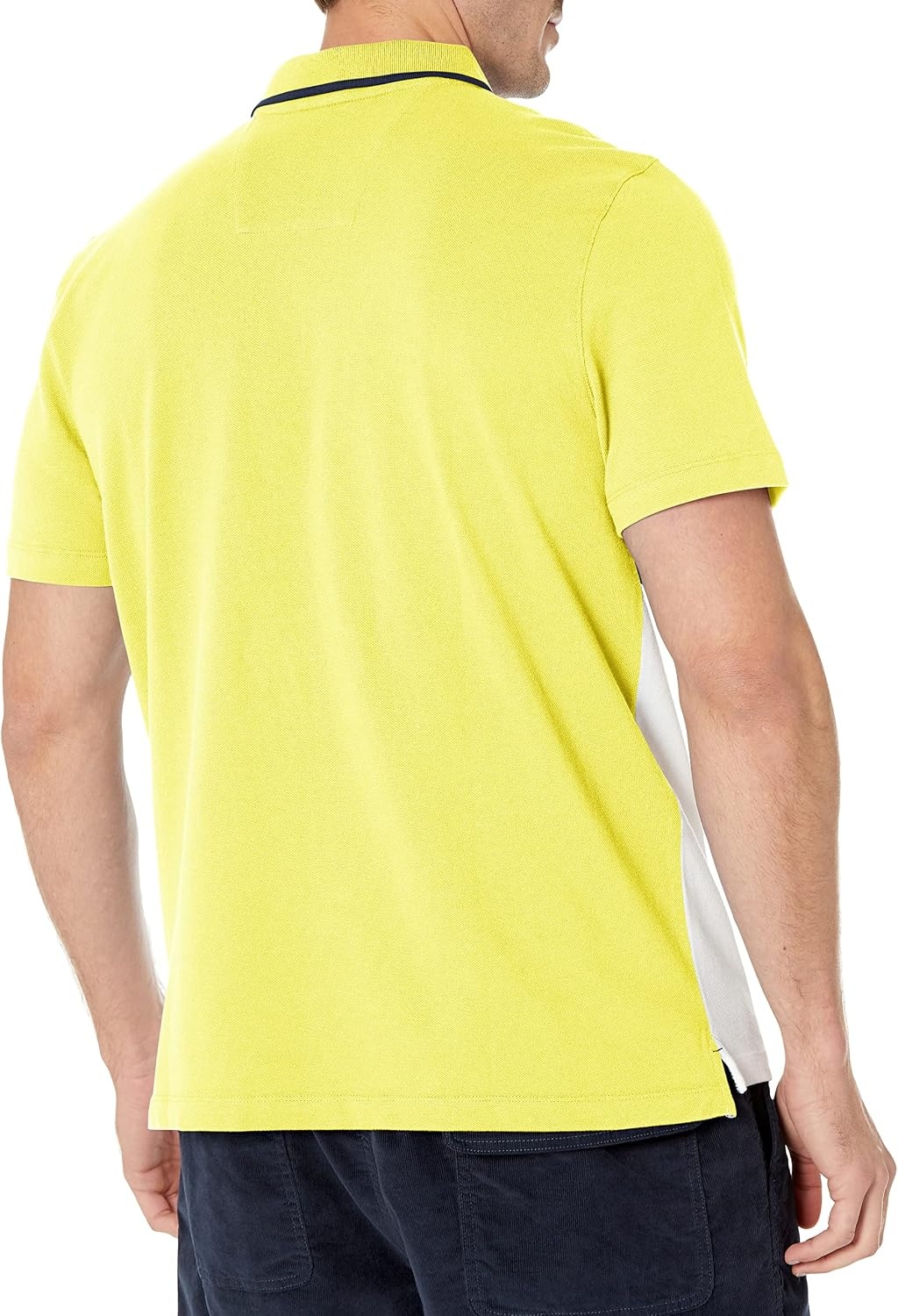 image:imageNautica Mens Short Sleeve 100 Cotton Pique Color Block Polo ShirtBlazing Yellow