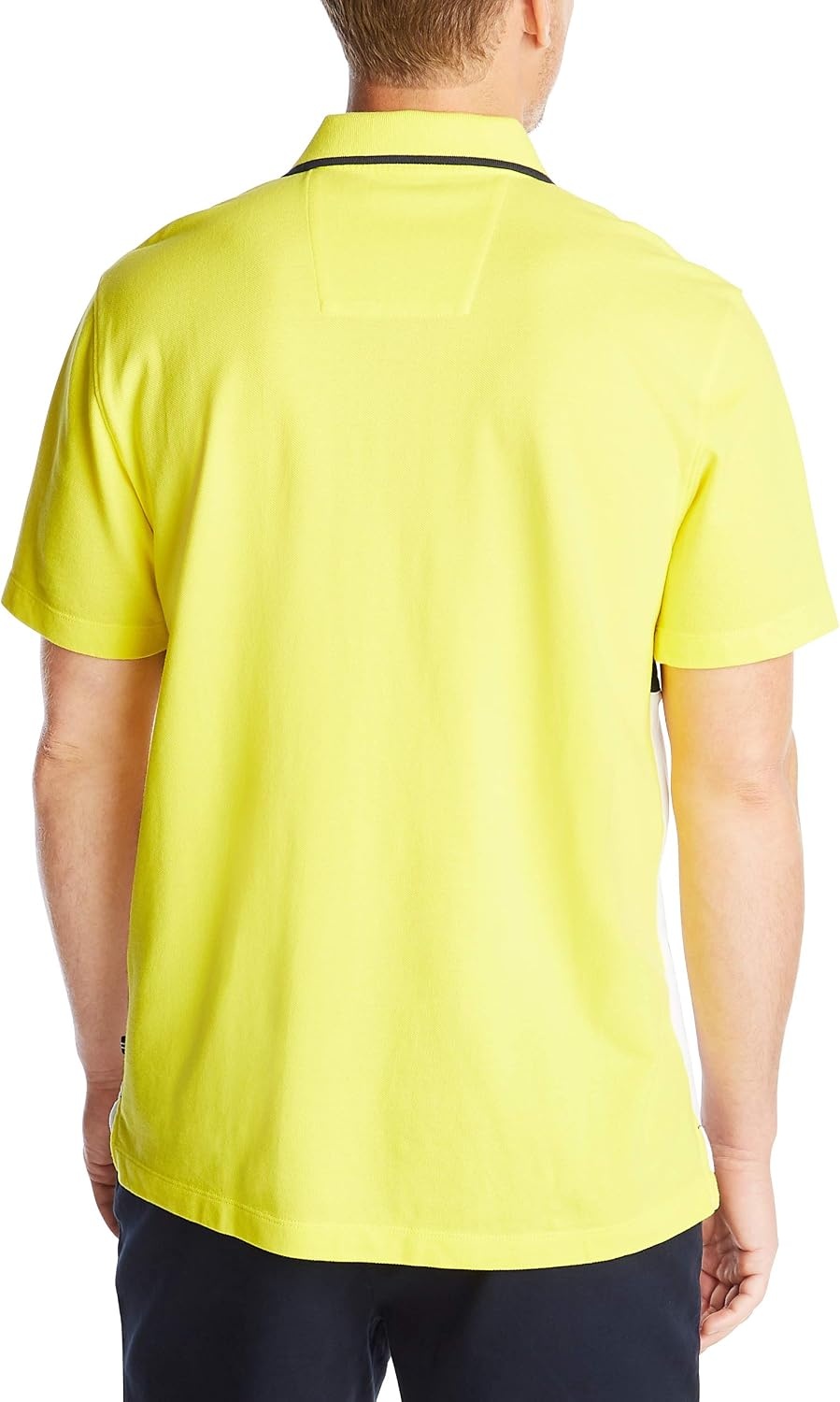 image:imageNautica Mens Short Sleeve 100 Cotton Pique Color Block Polo ShirtBlazing Yellow