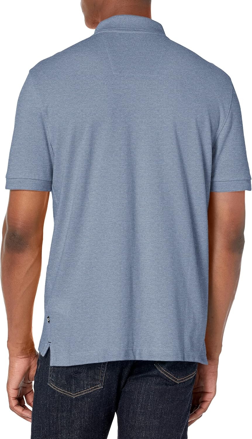 image:imageNautica Mens Short Sleeve Classic Fit Pique PoloDeep Anchor Heather